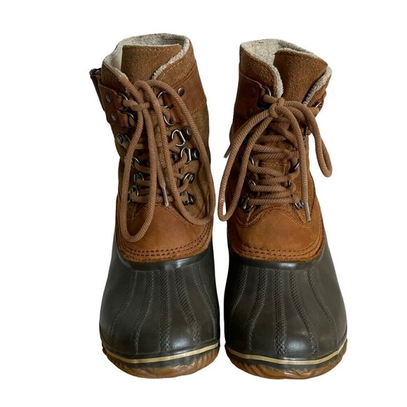 Sorel Fancy Lace II Duck Boots Brown NL2125-286 Women's Size 7, Waterproof Rain - Picture 3 of 16